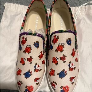 Coach Women's Floral Slip-On Sneakers - Cream with Red and Blue Accents